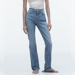 Zara TRF Slim Split Jeans (Blue)